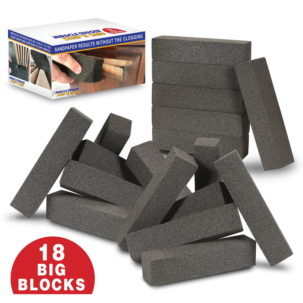 Miracle EraserÂ® Strip 'N Sandâ„¢ - Paint, Varnish, and Rust Remover for Wood and Metal - 18 Pack